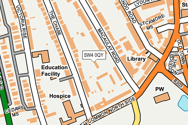 SW4 0QY map - OS OpenMap – Local (Ordnance Survey) SW4 0QY map - OS OpenMap – Local (Ordnance Survey)