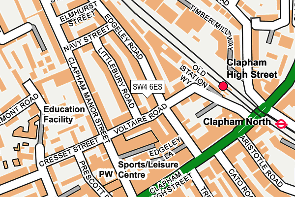 SW4 6ES map - OS OpenMap – Local (Ordnance Survey) SW4 6ES map - OS OpenMap – Local (Ordnance Survey)