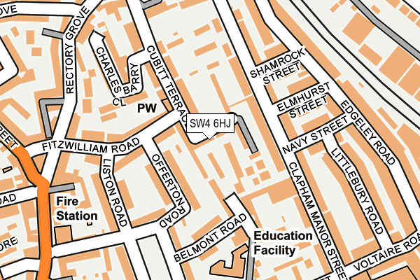 SW4 6HJ map - OS OpenMap – Local (Ordnance Survey) SW4 6HJ map - OS OpenMap – Local (Ordnance Survey)