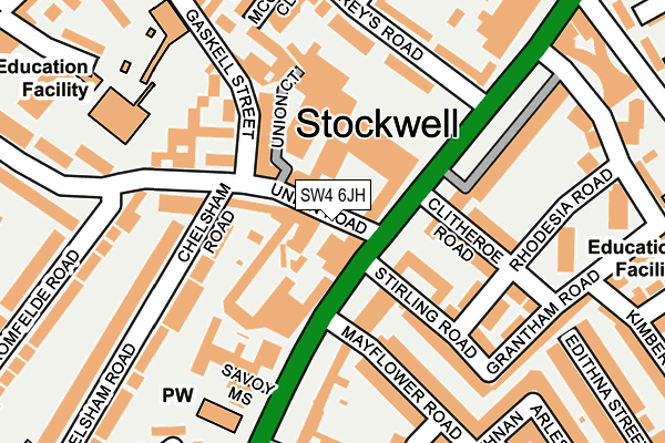 SW4 6JH map - OS OpenMap – Local (Ordnance Survey) SW4 6JH map - OS OpenMap – Local (Ordnance Survey)