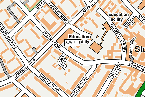 SW4 6JU map - OS OpenMap – Local (Ordnance Survey) SW4 6JU map - OS OpenMap – Local (Ordnance Survey)