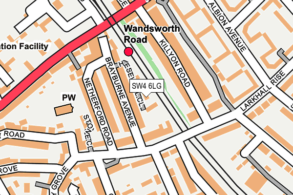 SW4 6LG map - OS OpenMap – Local (Ordnance Survey) SW4 6LG map - OS OpenMap – Local (Ordnance Survey)