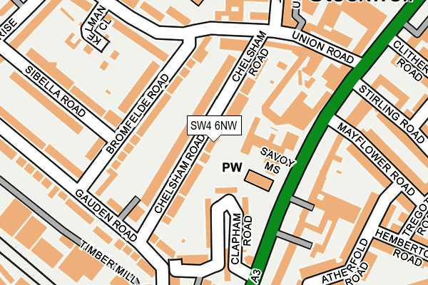 SW4 6NW map - OS OpenMap – Local (Ordnance Survey) SW4 6NW map - OS OpenMap – Local (Ordnance Survey)