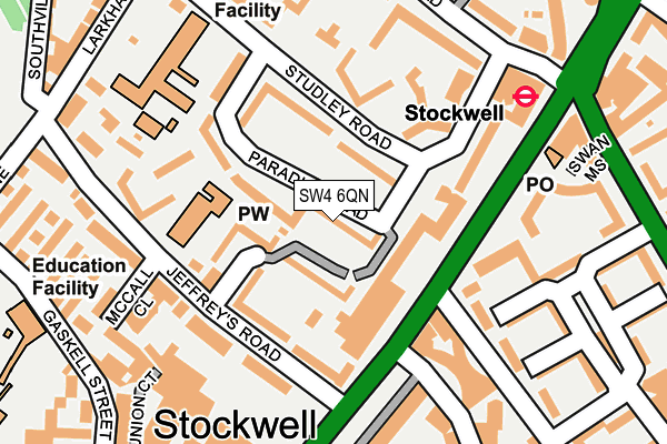 SW4 6QN map - OS OpenMap – Local (Ordnance Survey) SW4 6QN map - OS OpenMap – Local (Ordnance Survey)