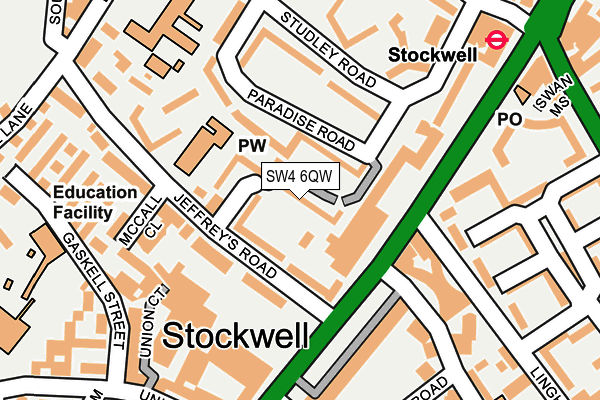 SW4 6QW map - OS OpenMap – Local (Ordnance Survey) SW4 6QW map - OS OpenMap – Local (Ordnance Survey)