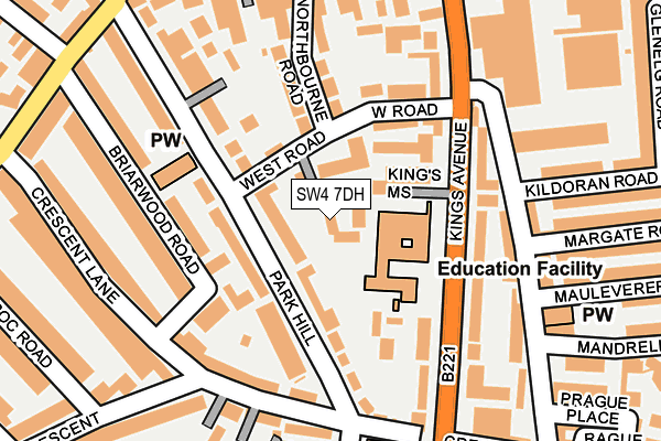 SW4 7DH map - OS OpenMap – Local (Ordnance Survey) SW4 7DH map - OS OpenMap – Local (Ordnance Survey)