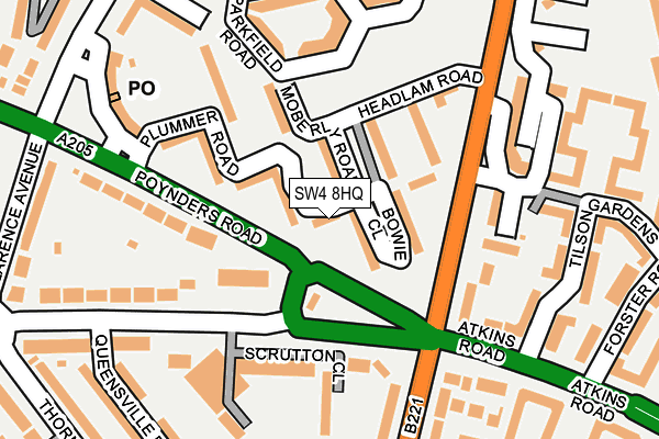 SW4 8HQ map - OS OpenMap – Local (Ordnance Survey) SW4 8HQ map - OS OpenMap – Local (Ordnance Survey)