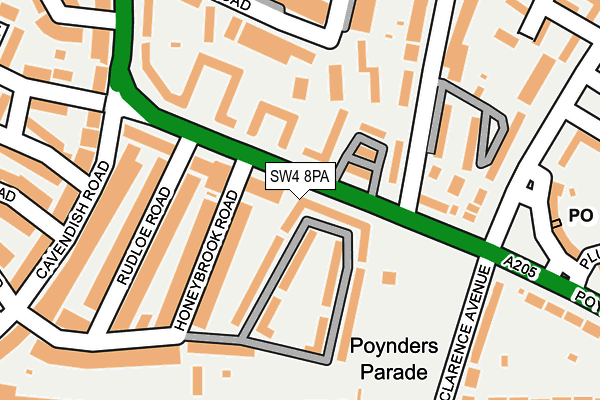 SW4 8PA map - OS OpenMap – Local (Ordnance Survey) SW4 8PA map - OS OpenMap – Local (Ordnance Survey)
