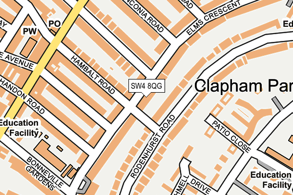 SW4 8QG map - OS OpenMap – Local (Ordnance Survey) SW4 8QG map - OS OpenMap – Local (Ordnance Survey)