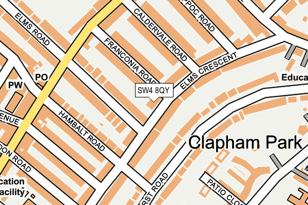 SW4 8QY map - OS OpenMap – Local (Ordnance Survey)