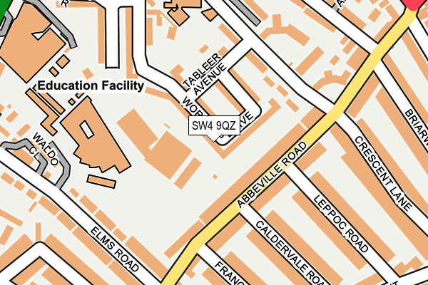 SW4 9QZ map - OS OpenMap – Local (Ordnance Survey) SW4 9QZ map - OS OpenMap – Local (Ordnance Survey)