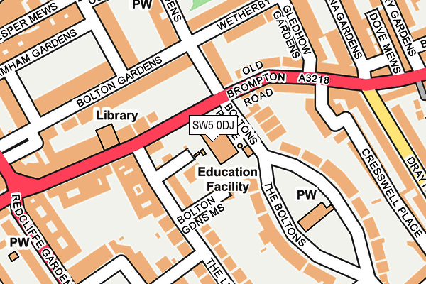 SW5 0DJ map - OS OpenMap – Local (Ordnance Survey) SW5 0DJ map - OS OpenMap – Local (Ordnance Survey)