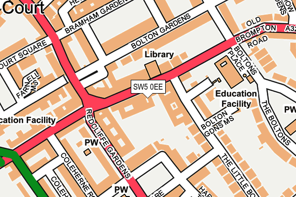 SW5 0EE map - OS OpenMap – Local (Ordnance Survey) SW5 0EE map - OS OpenMap – Local (Ordnance Survey)