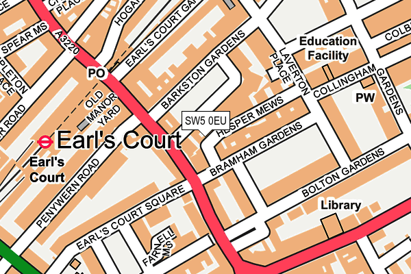 SW5 0EU map - OS OpenMap – Local (Ordnance Survey) SW5 0EU map - OS OpenMap – Local (Ordnance Survey)