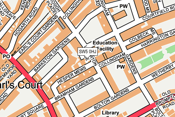 SW5 0HJ map - OS OpenMap – Local (Ordnance Survey) SW5 0HJ map - OS OpenMap – Local (Ordnance Survey)