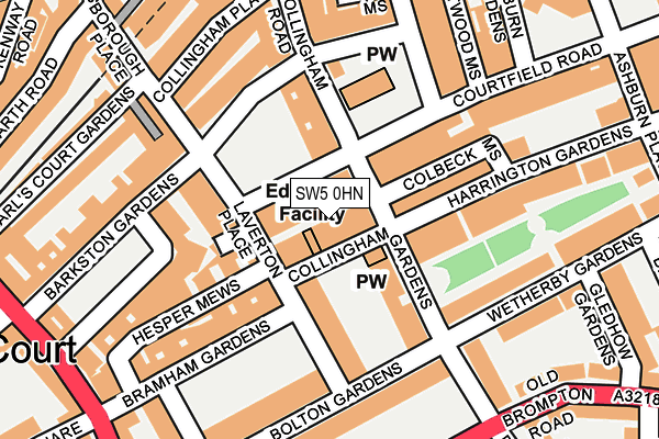 SW5 0HN map - OS OpenMap – Local (Ordnance Survey) SW5 0HN map - OS OpenMap – Local (Ordnance Survey)