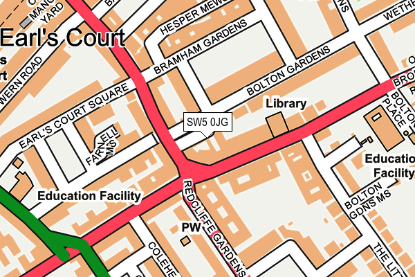 SW5 0JG map - OS OpenMap – Local (Ordnance Survey) SW5 0JG map - OS OpenMap – Local (Ordnance Survey)