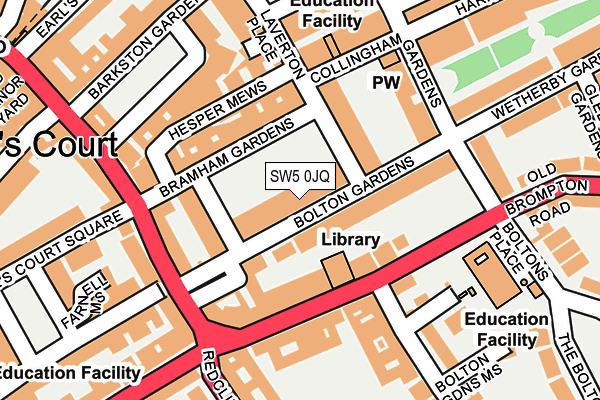 SW5 0JQ map - OS OpenMap – Local (Ordnance Survey) SW5 0JQ map - OS OpenMap – Local (Ordnance Survey)
