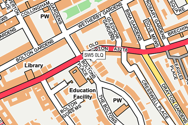 SW5 0LQ map - OS OpenMap – Local (Ordnance Survey)