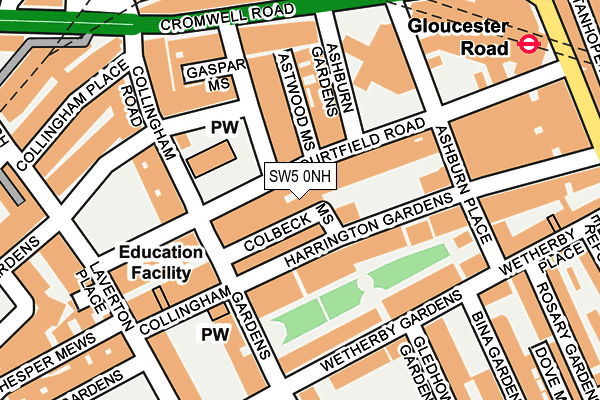 SW5 0NH map - OS OpenMap – Local (Ordnance Survey) SW5 0NH map - OS OpenMap – Local (Ordnance Survey)