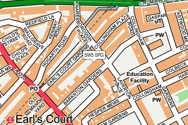 SW5 0PG map - OS OpenMap – Local (Ordnance Survey) SW5 0PG map - OS OpenMap – Local (Ordnance Survey)