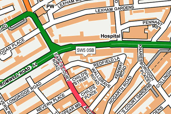 SW5 0SB map - OS OpenMap – Local (Ordnance Survey) SW5 0SB map - OS OpenMap – Local (Ordnance Survey)