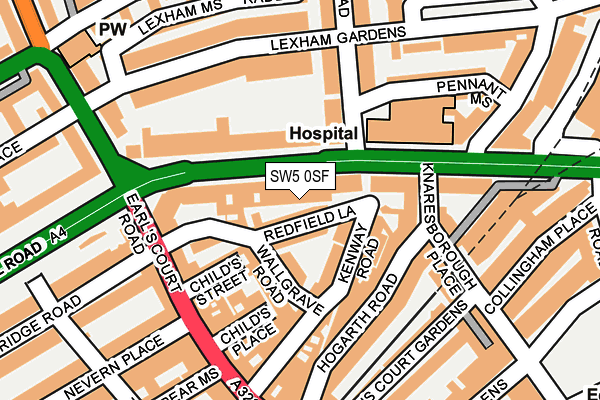 SW5 0SF map - OS OpenMap – Local (Ordnance Survey) SW5 0SF map - OS OpenMap – Local (Ordnance Survey)