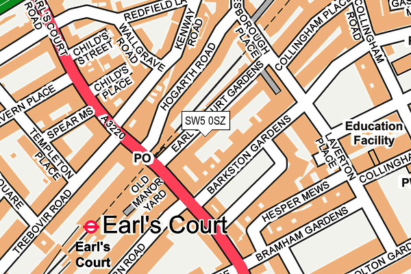 SW5 0SZ map - OS OpenMap – Local (Ordnance Survey) SW5 0SZ map - OS OpenMap – Local (Ordnance Survey)