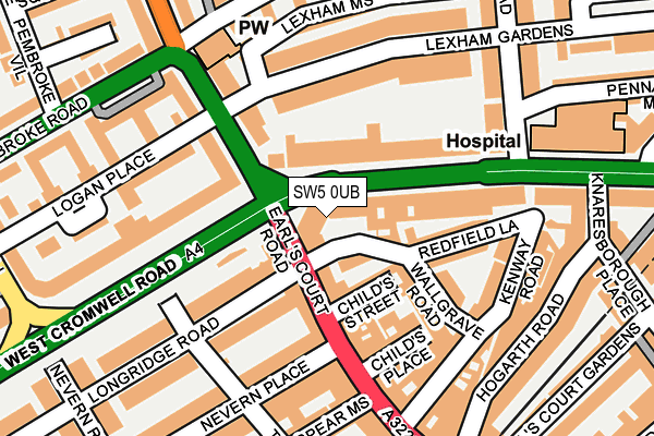 SW5 0UB map - OS OpenMap – Local (Ordnance Survey) SW5 0UB map - OS OpenMap – Local (Ordnance Survey)