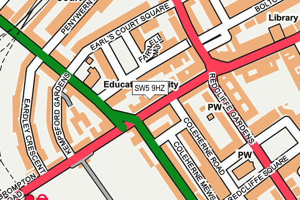 SW5 9HZ map - OS OpenMap – Local (Ordnance Survey) SW5 9HZ map - OS OpenMap – Local (Ordnance Survey)