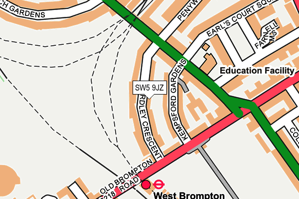 SW5 9JZ map - OS OpenMap – Local (Ordnance Survey) SW5 9JZ map - OS OpenMap – Local (Ordnance Survey)