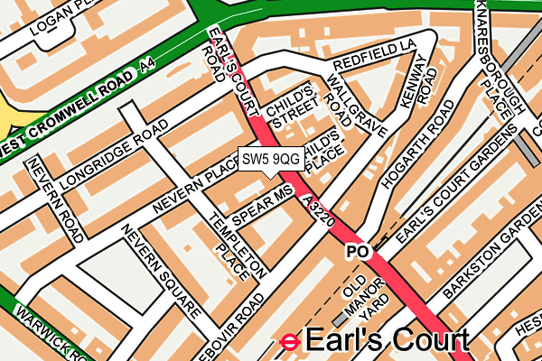 SW5 9QG map - OS OpenMap – Local (Ordnance Survey) SW5 9QG map - OS OpenMap – Local (Ordnance Survey)