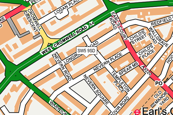 SW5 9SD map - OS OpenMap – Local (Ordnance Survey) SW5 9SD map - OS OpenMap – Local (Ordnance Survey)