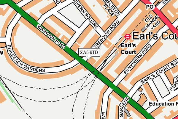 SW5 9TD map - OS OpenMap – Local (Ordnance Survey) SW5 9TD map - OS OpenMap – Local (Ordnance Survey)