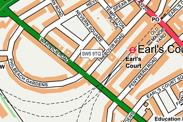 SW5 9TQ map - OS OpenMap – Local (Ordnance Survey) SW5 9TQ map - OS OpenMap – Local (Ordnance Survey)