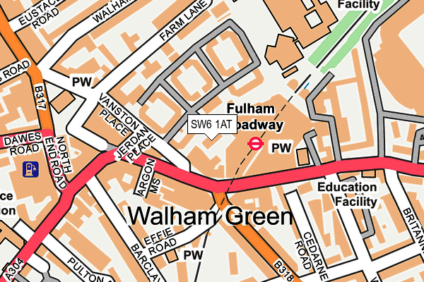 SW6 1AT map - OS OpenMap – Local (Ordnance Survey) SW6 1AT map - OS OpenMap – Local (Ordnance Survey)