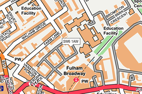 SW6 1AW map - OS OpenMap – Local (Ordnance Survey) SW6 1AW map - OS OpenMap – Local (Ordnance Survey)