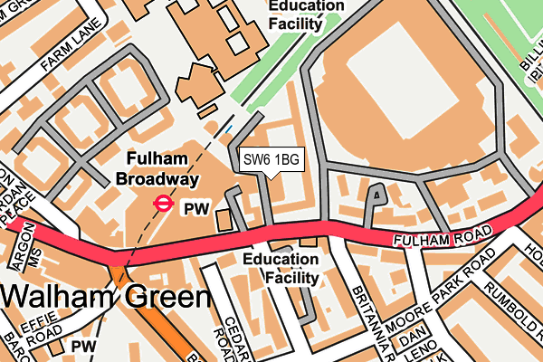SW6 1BG map - OS OpenMap – Local (Ordnance Survey) SW6 1BG map - OS OpenMap – Local (Ordnance Survey)