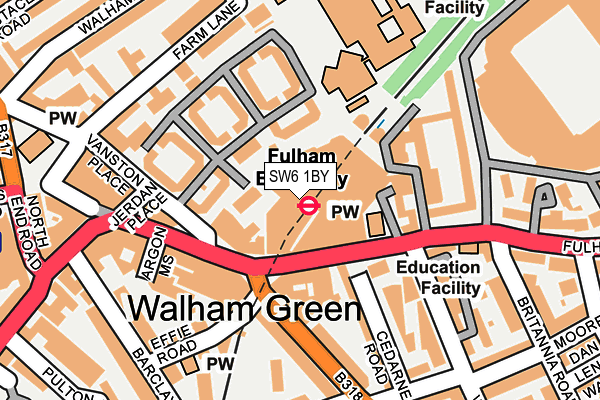 SW6 1BY map - OS OpenMap – Local (Ordnance Survey) SW6 1BY map - OS OpenMap – Local (Ordnance Survey)