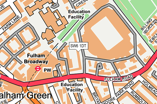 SW6 1DT map - OS OpenMap – Local (Ordnance Survey) SW6 1DT map - OS OpenMap – Local (Ordnance Survey)