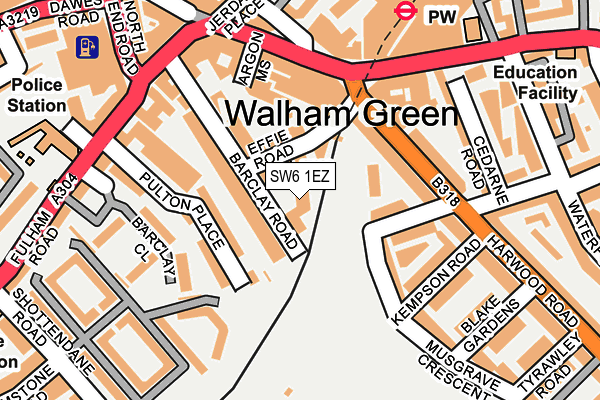 SW6 1EZ map - OS OpenMap – Local (Ordnance Survey) SW6 1EZ map - OS OpenMap – Local (Ordnance Survey)