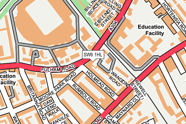 SW6 1HL map - OS OpenMap – Local (Ordnance Survey) SW6 1HL map - OS OpenMap – Local (Ordnance Survey)