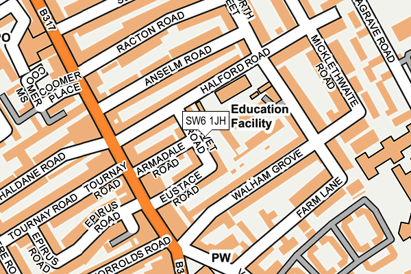 SW6 1JH map - OS OpenMap – Local (Ordnance Survey) SW6 1JH map - OS OpenMap – Local (Ordnance Survey)