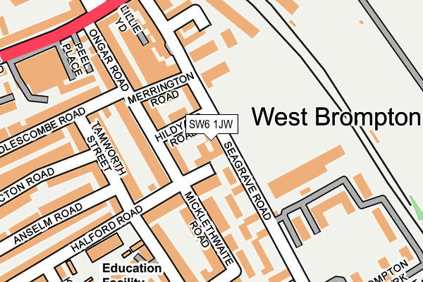 SW6 1JW map - OS OpenMap – Local (Ordnance Survey) SW6 1JW map - OS OpenMap – Local (Ordnance Survey)