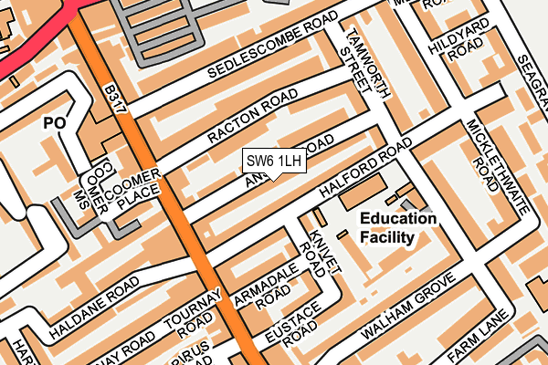 SW6 1LH map - OS OpenMap – Local (Ordnance Survey) SW6 1LH map - OS OpenMap – Local (Ordnance Survey)