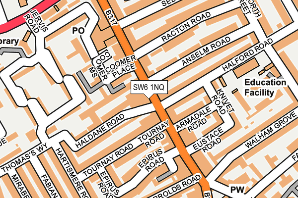 SW6 1NQ map - OS OpenMap – Local (Ordnance Survey) SW6 1NQ map - OS OpenMap – Local (Ordnance Survey)