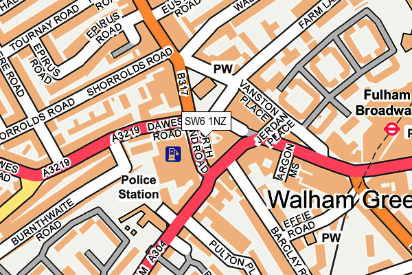 SW6 1NZ map - OS OpenMap – Local (Ordnance Survey) SW6 1NZ map - OS OpenMap – Local (Ordnance Survey)