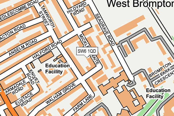 SW6 1QD map - OS OpenMap – Local (Ordnance Survey) SW6 1QD map - OS OpenMap – Local (Ordnance Survey)