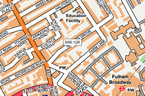 SW6 1QR map - OS OpenMap – Local (Ordnance Survey) SW6 1QR map - OS OpenMap – Local (Ordnance Survey)