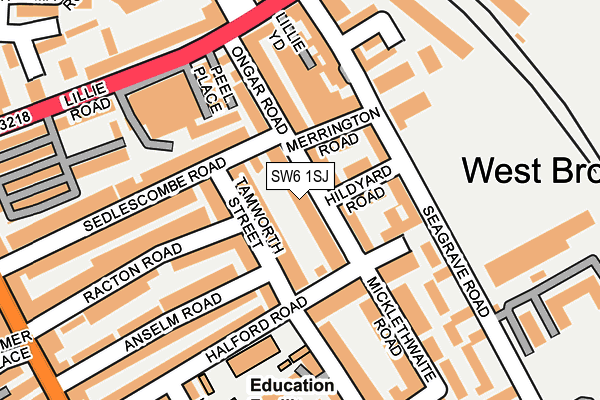 SW6 1SJ map - OS OpenMap – Local (Ordnance Survey) SW6 1SJ map - OS OpenMap – Local (Ordnance Survey)